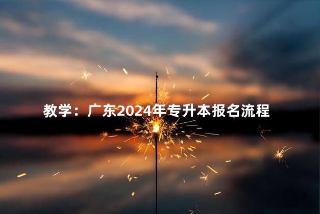教学：广东2024年专升本报名流程
