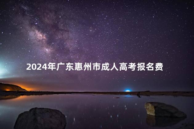 2024年广东惠州市成人高考报名费