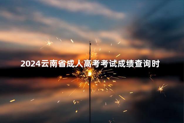 2024云南省成人高考考试成绩查询时间