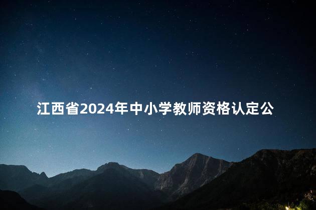 江西省2024年中小学教师资格认定公告
