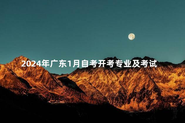 2024年广东1月自考开考专业及考试科目一览表