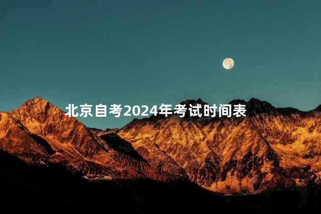 北京自考2024年考试时间表