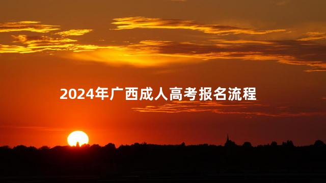 2024年广西成人高考报名流程