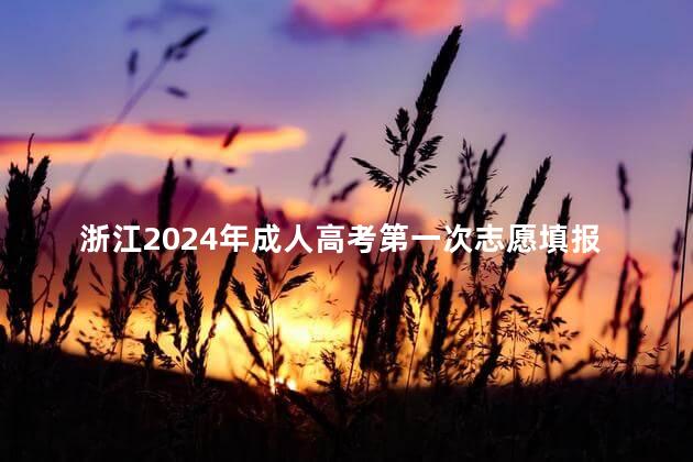 浙江2024年成人高考第一次志愿填报时间