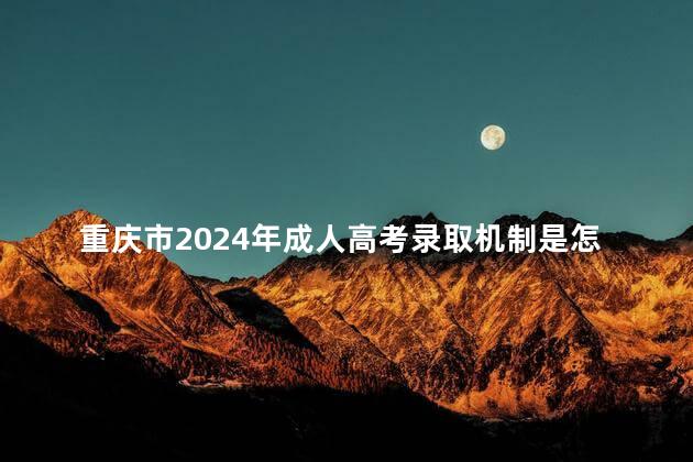 重庆市2024年成人高考录取机制是怎样的